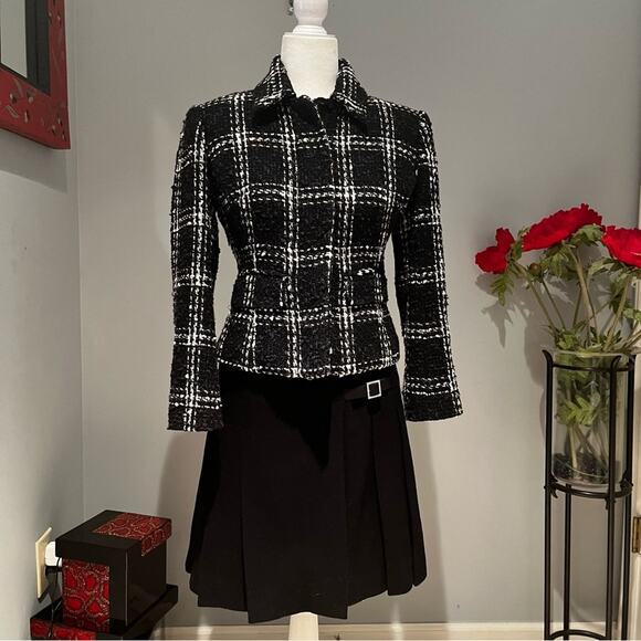 NEW Body Victoria's Secret Wool Windowpane Timeless Classic Plaid Blazer Jacket - Picture 5 of 16